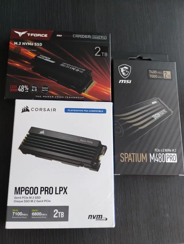 A440 프로, MP600 프로 LPX, M480 PRO Nvme Ssd