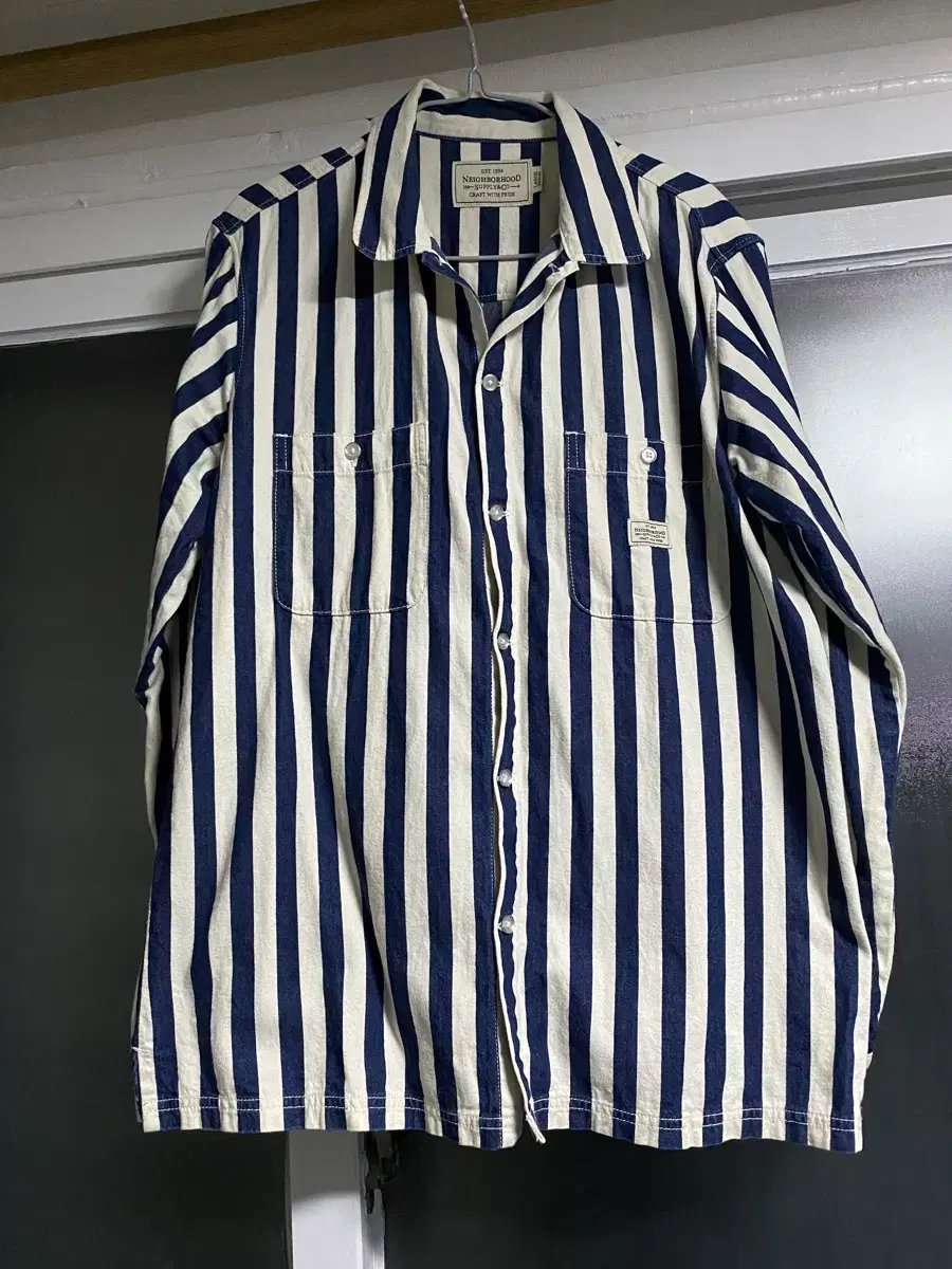 Naver Hood bloo Striped Shirt