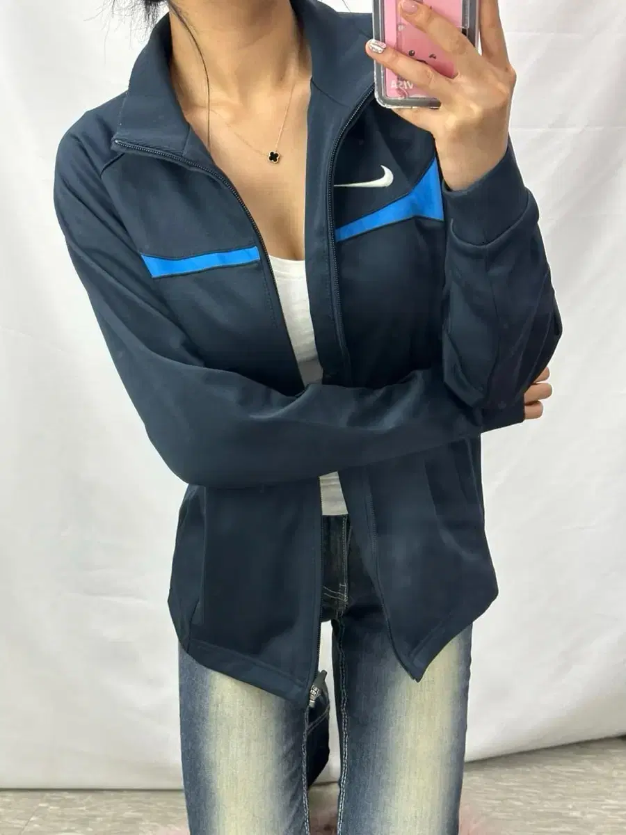 Nike Solo Swoosh Navy Track Top Jersey (S)