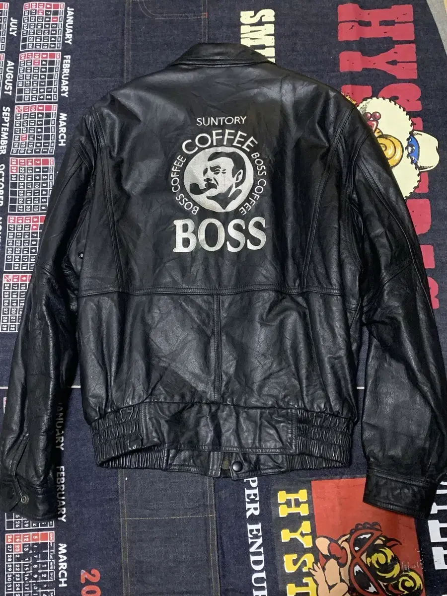 Vintage leather jacket SAN TORY BOSS COFFEE