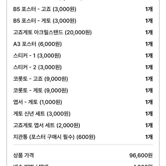 살구님 고죠게토 비공식 굿즈 통판 미개봉 새상품 원가양도