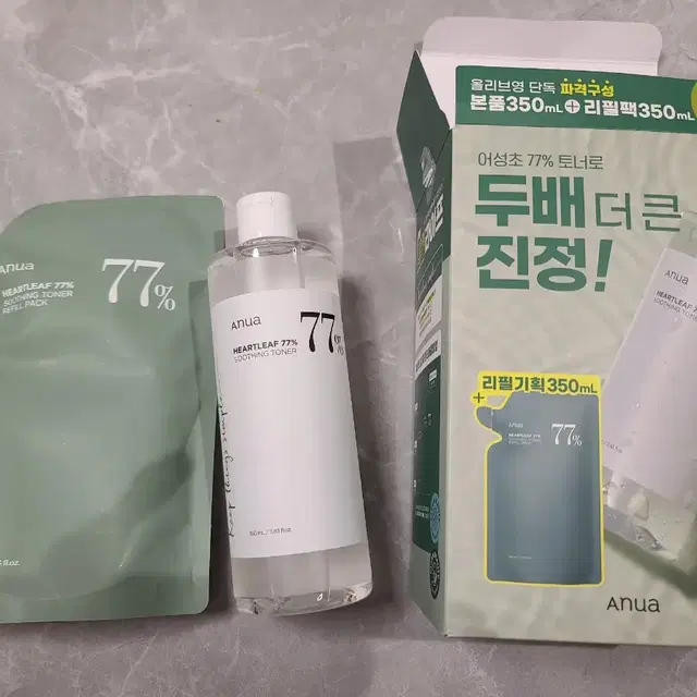 (새제품) 아누아 어성초77 깐달걀토너 350ml+ 리필 350ml