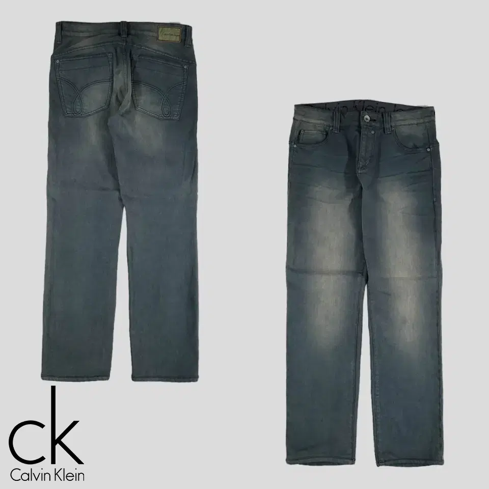 Kelvin Klein Mid-Blue-washed Back Patch Ripped Low-Rise Skinny Fit Jeans Denim Pants 32