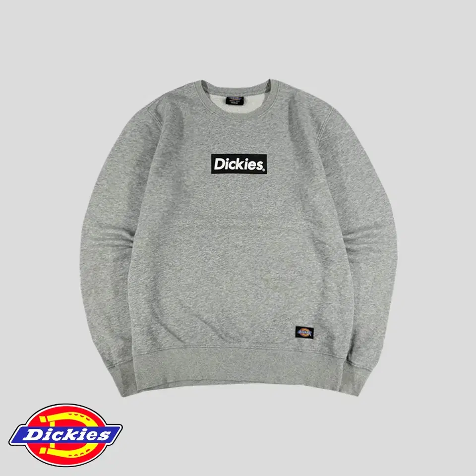 Dickies Melange Gray Black White Box Logo Mid Printed Cotton Blend Sweatshirt Man to Man