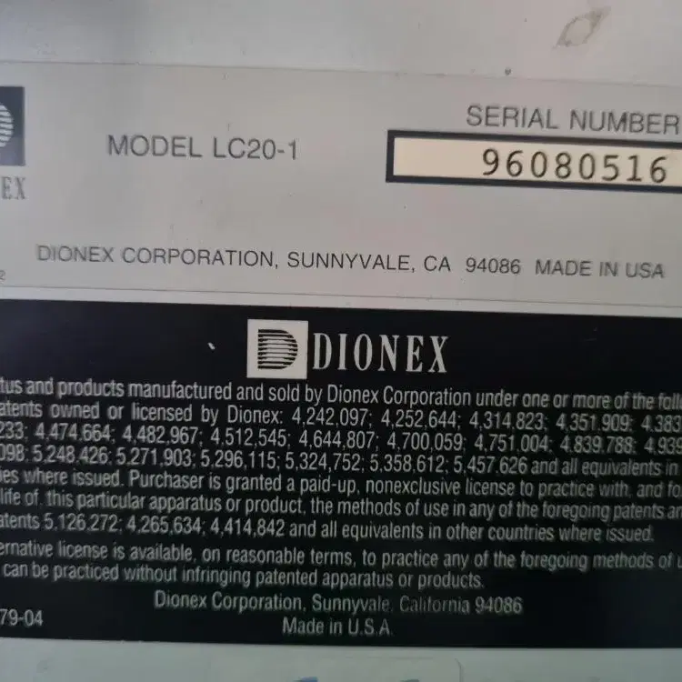 DIONEX AD20 GP40 ED40