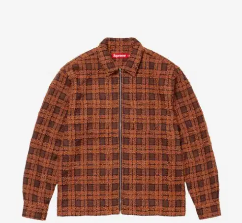 Genuine XL Supreme Boucle Zip-up Shirt Rust - 24FW Supreme Jacket XL