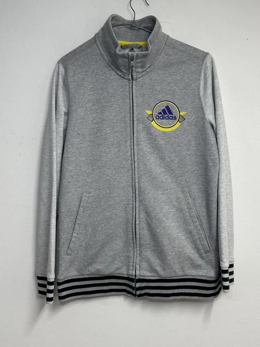 Adidas Gray Cotton Zip-up Track Top Jersey