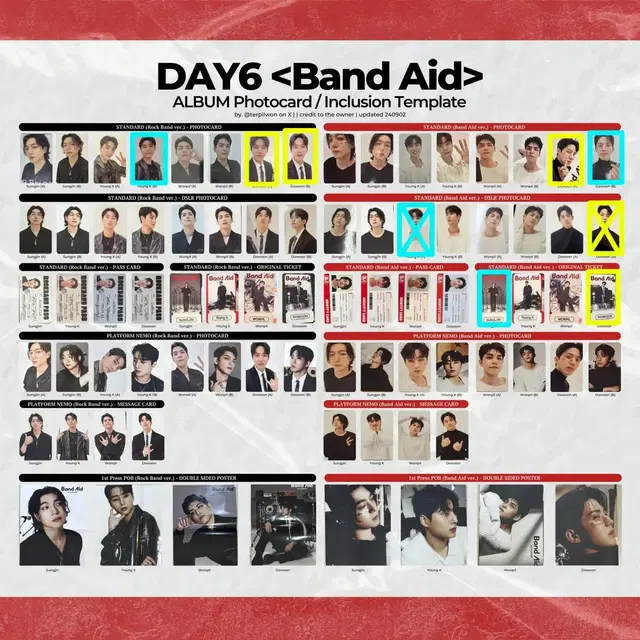 데이식스 band aid 포카 교환