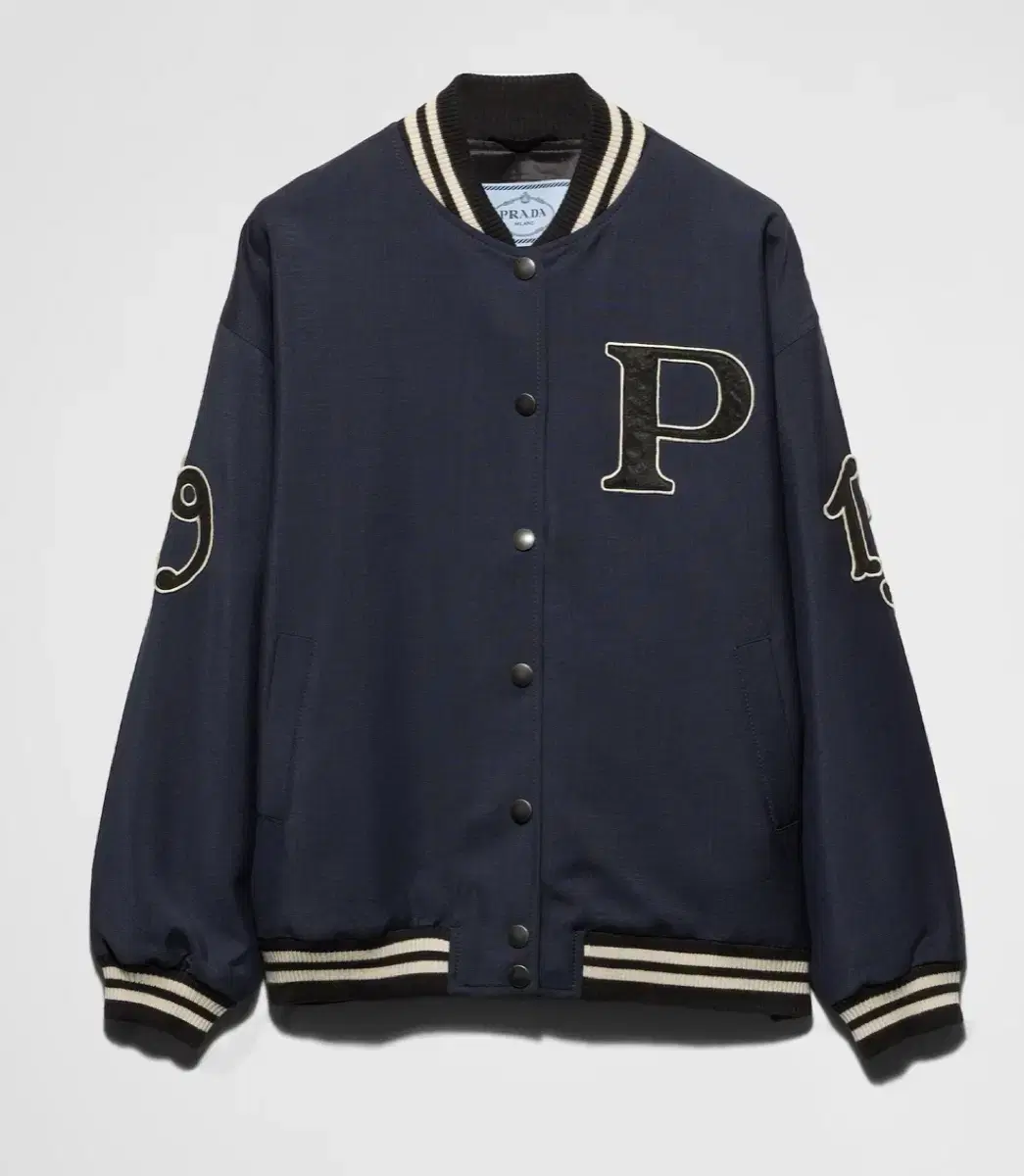 [Prada] Kid Mohair Bomber Jacket with Patches 38