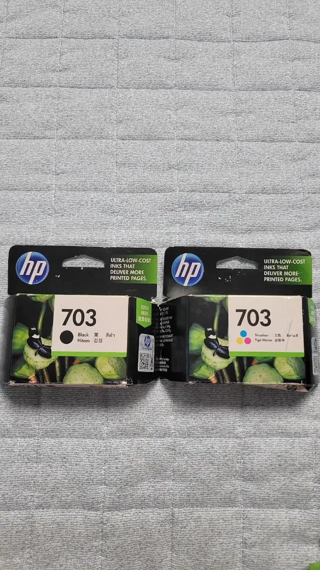 HP703 검정 + HP703 컬러 정품 2p세트 잉크(새제품)