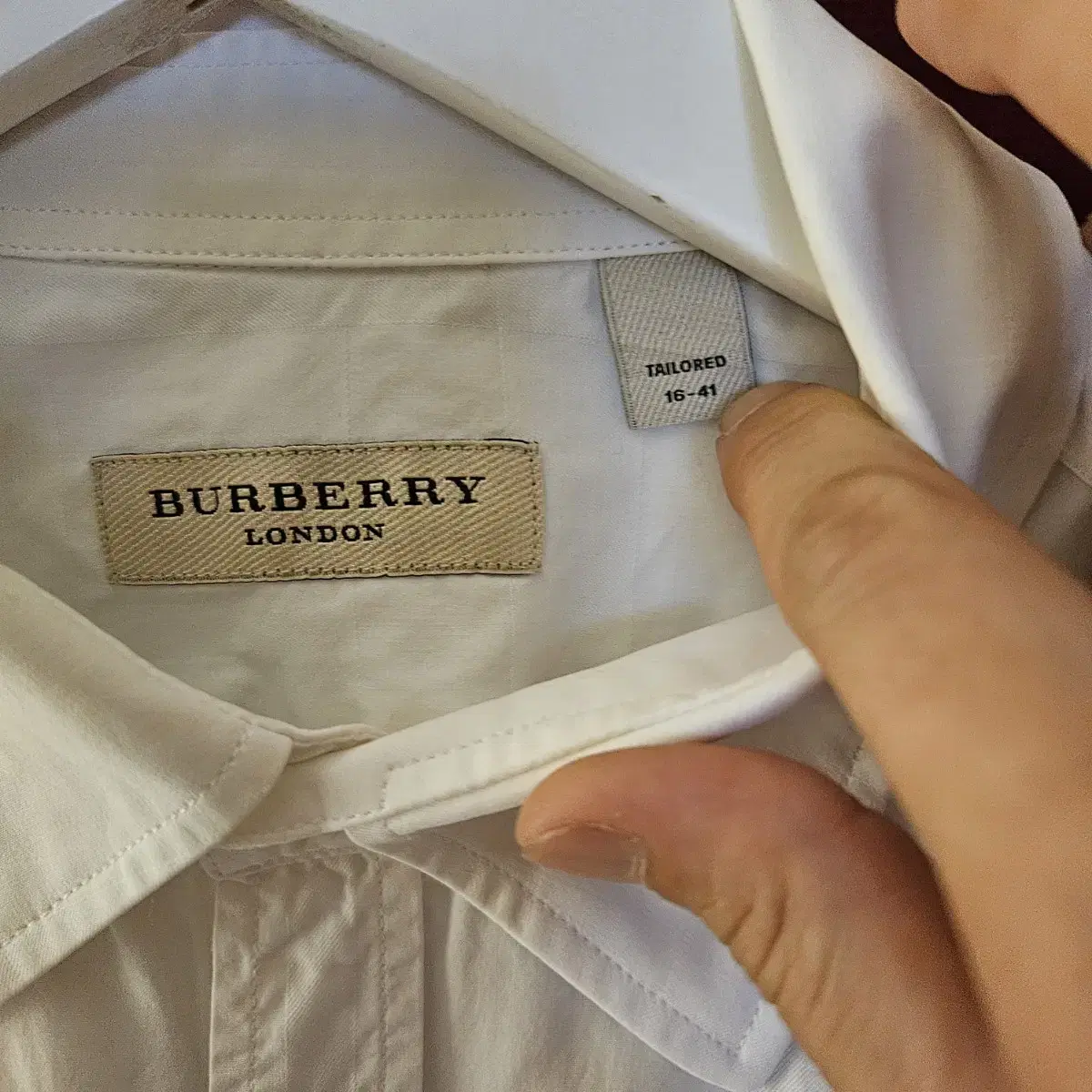 Burberry 버버리 남성 체크누빔 화이트 셔츠 100- 105size