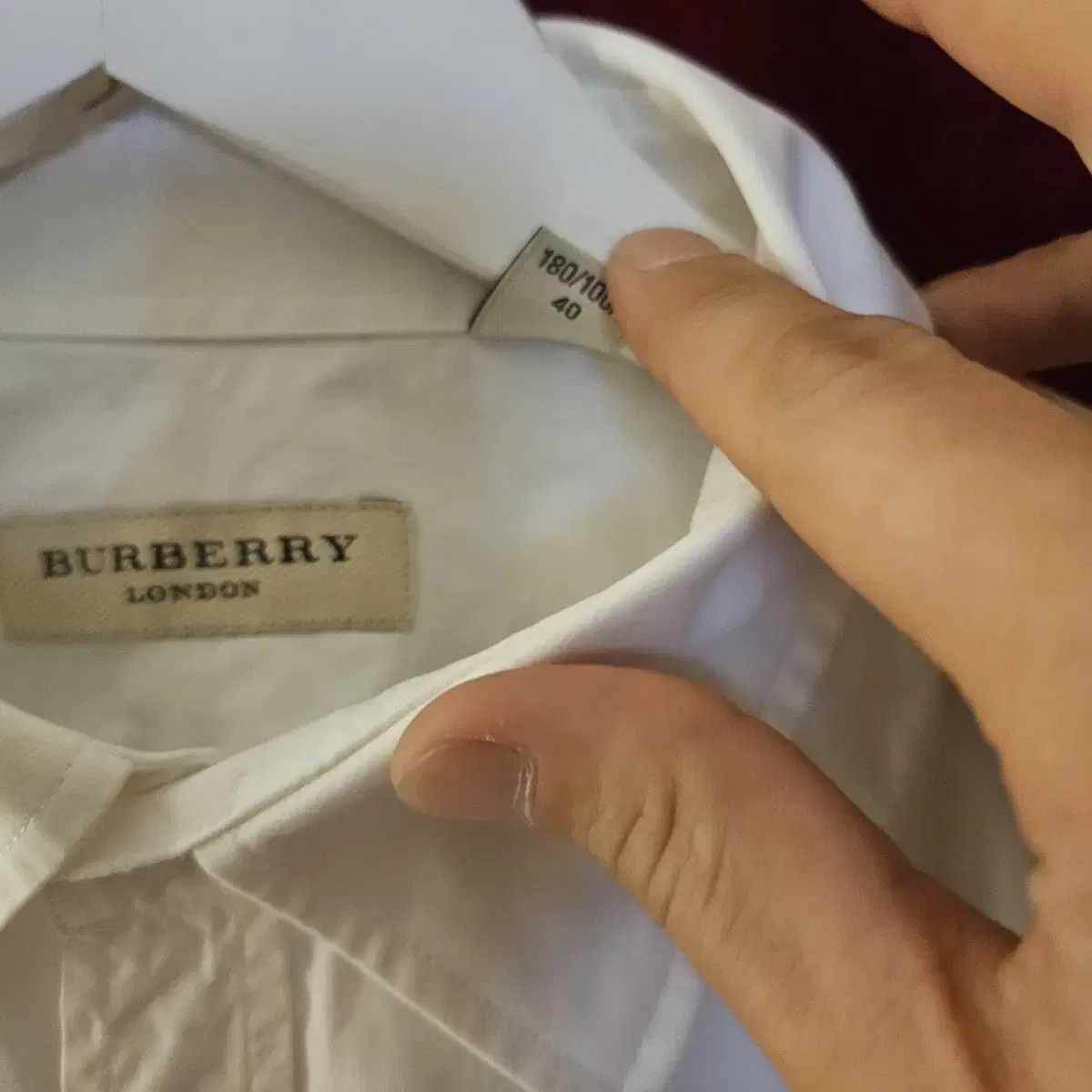 Burberry 버버리 남성 체크누빔 화이트 셔츠 100- 105size