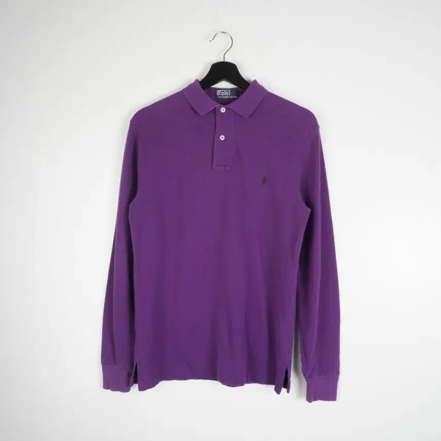 Polo Purple Two-Button Cotton PK kara T-shirt via1370