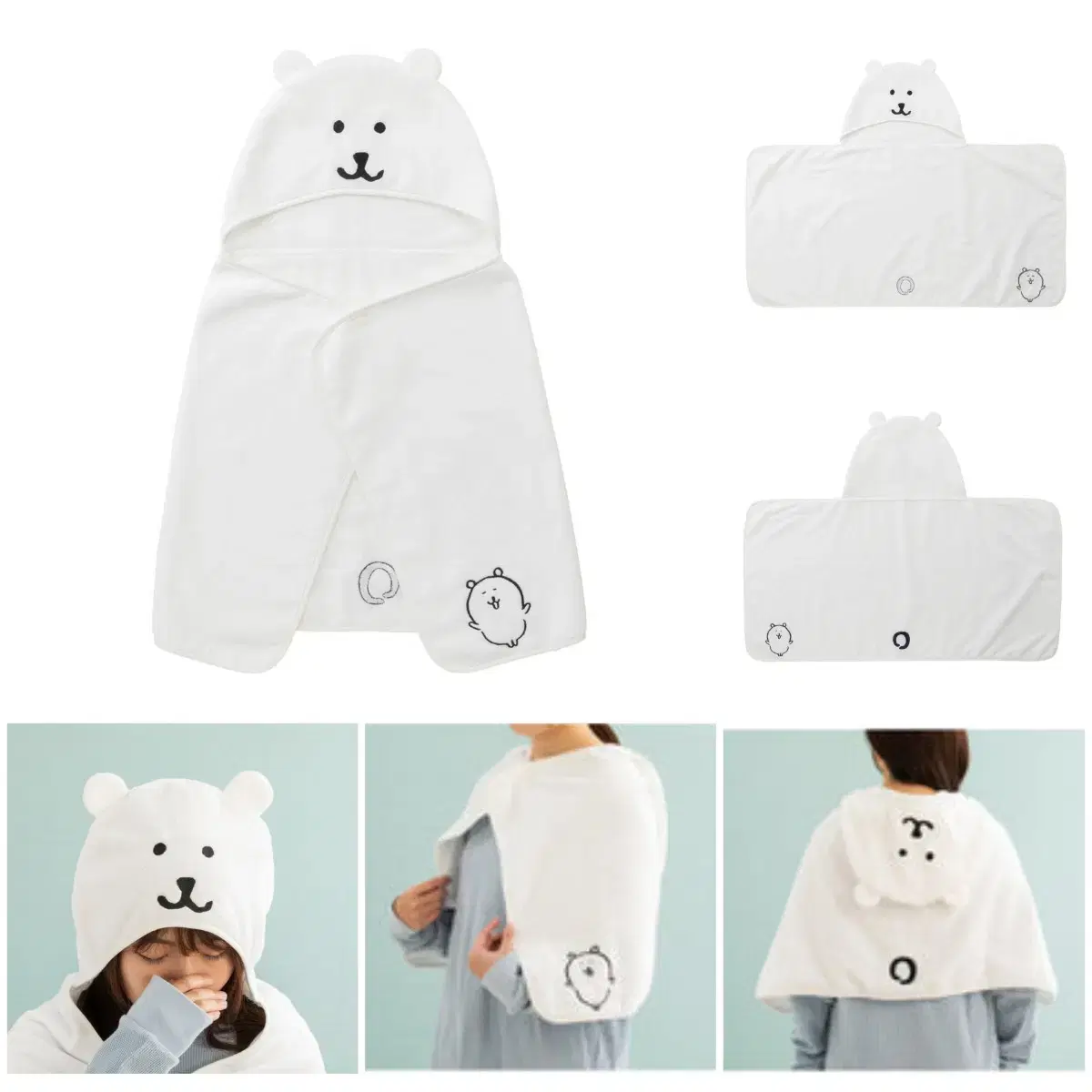 Joke Bear Nagano Market Hooded Towel Towel Blanket