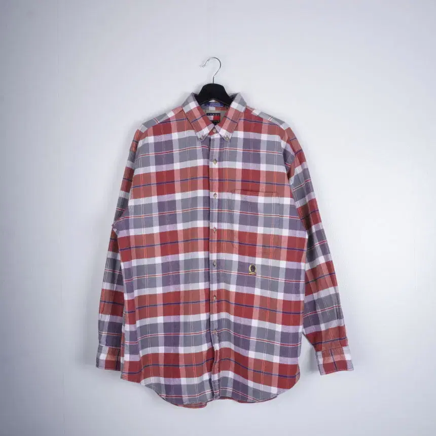 Tommy Hilfiger Plaid Pocket Wreath Cotton Shirt via1577