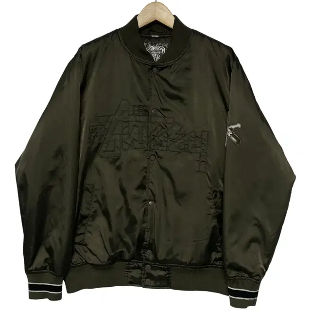 스투시 Stussy 기어 00s 빅 로고 ma-1 점퍼 카키