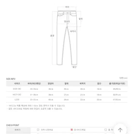 [새상품]소녀레시피 스판 데님 청바지 팬츠