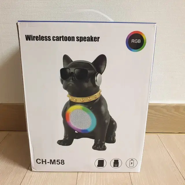 wireless cartoon speaker (블랙) 불독 블루투스스피커