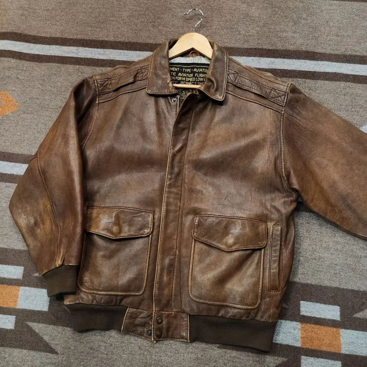 Weekend Sale)Houston Houston USA A2 Leather Jacket L