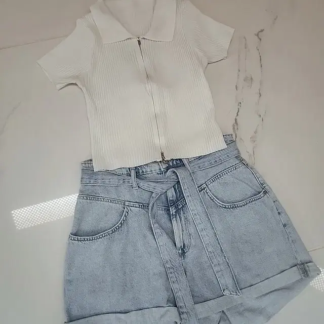 자라 zara 롤업 청반바지 연청바지 여자청바지