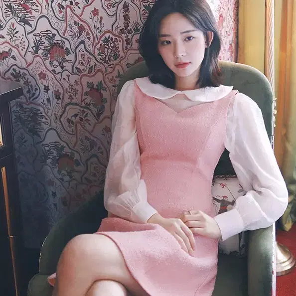 밀크코코아 원피스 핑크 rose pink tweed dress