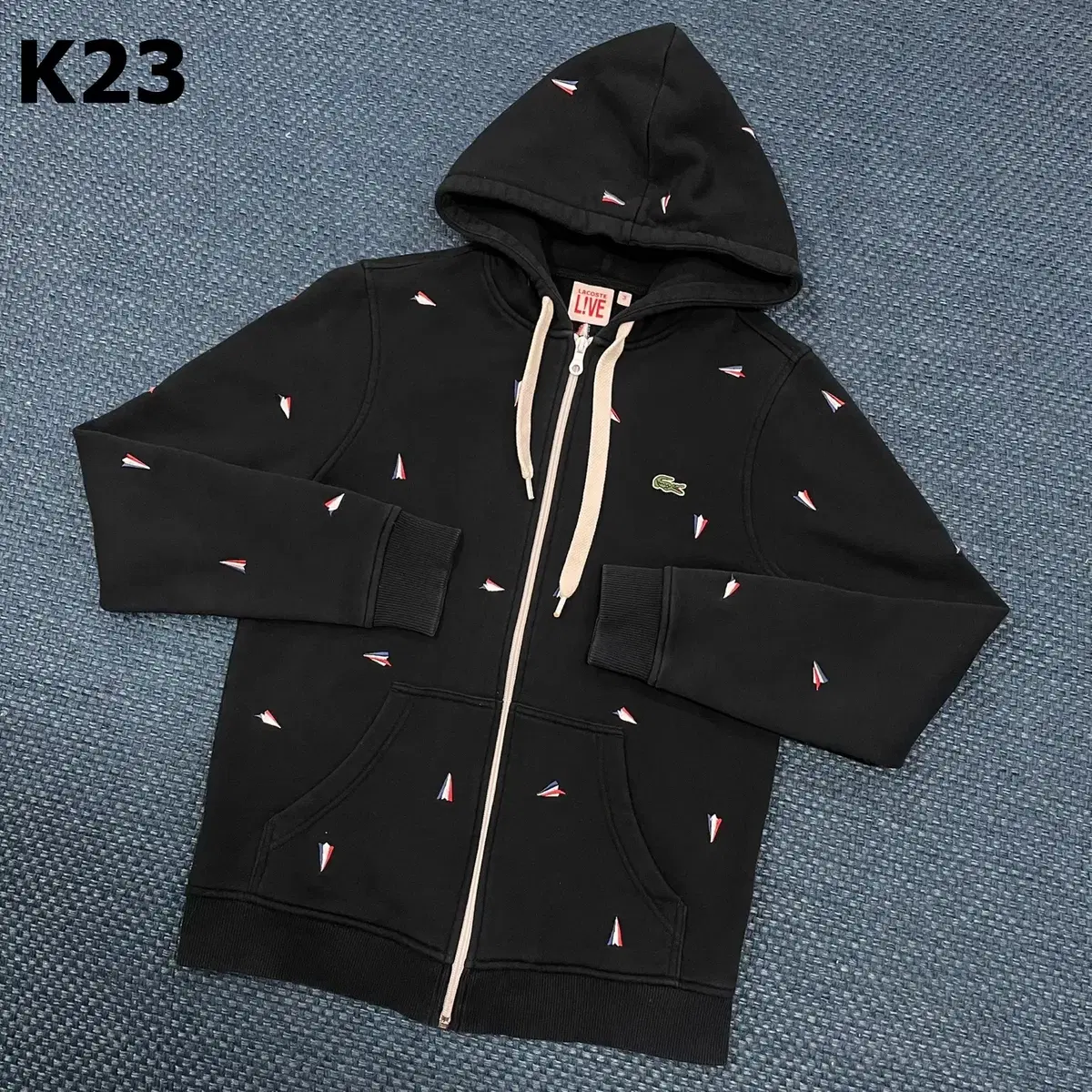 [3] Lacoste Multipatterned Hooded Zip-up K23