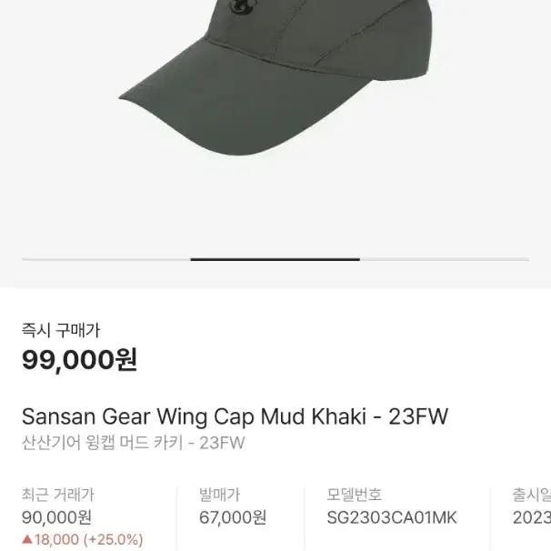 산산기어 윙캡 머드 카키 Sansan Gear Wing Cap