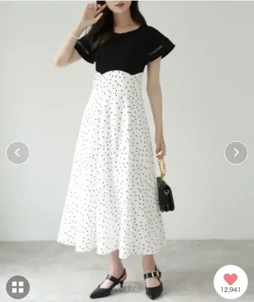 TOCCO CLOSET 빅 칼라 백 레이스 업 도킹 원피스