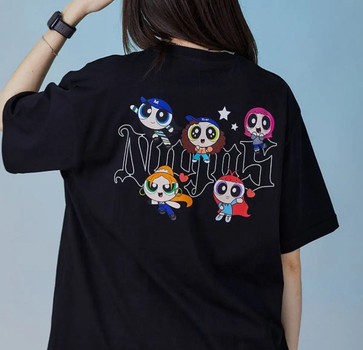 (M) sealed new jeans Housewarming Powerpuff Girls T-Shirt Black How sweet