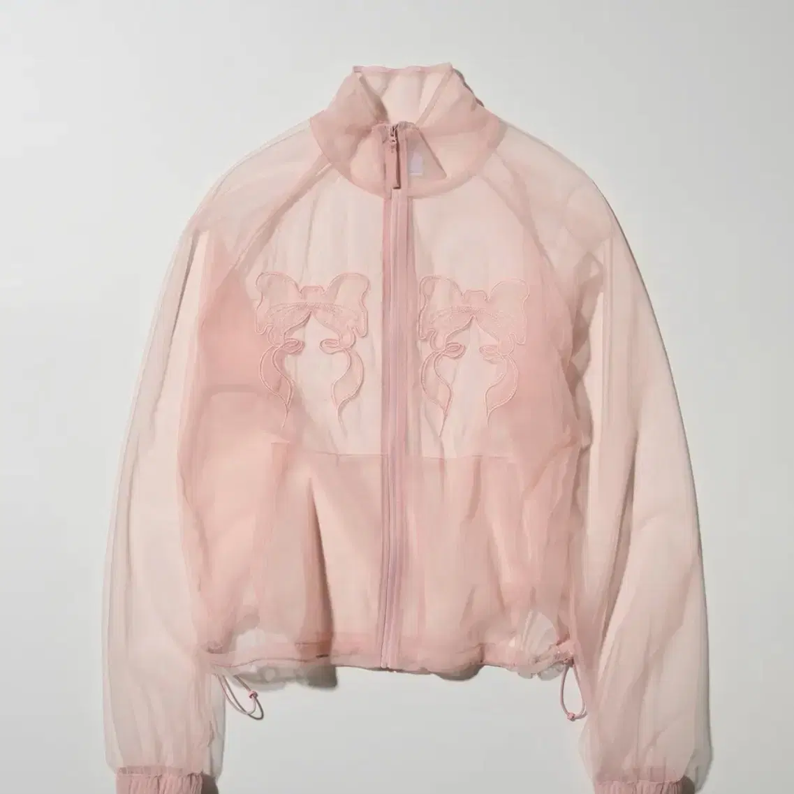 스컬프터 Mesh Sheer Zip-Up Jacket Pink