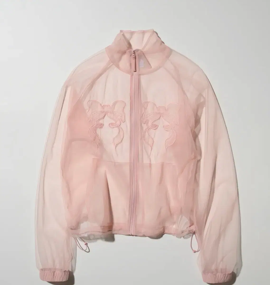 스컬프터 Mesh Sheer Zip-Up Jacket Pink