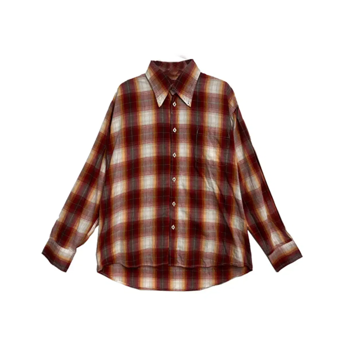 [JPN] Vintage Red Gradient Check Shirt