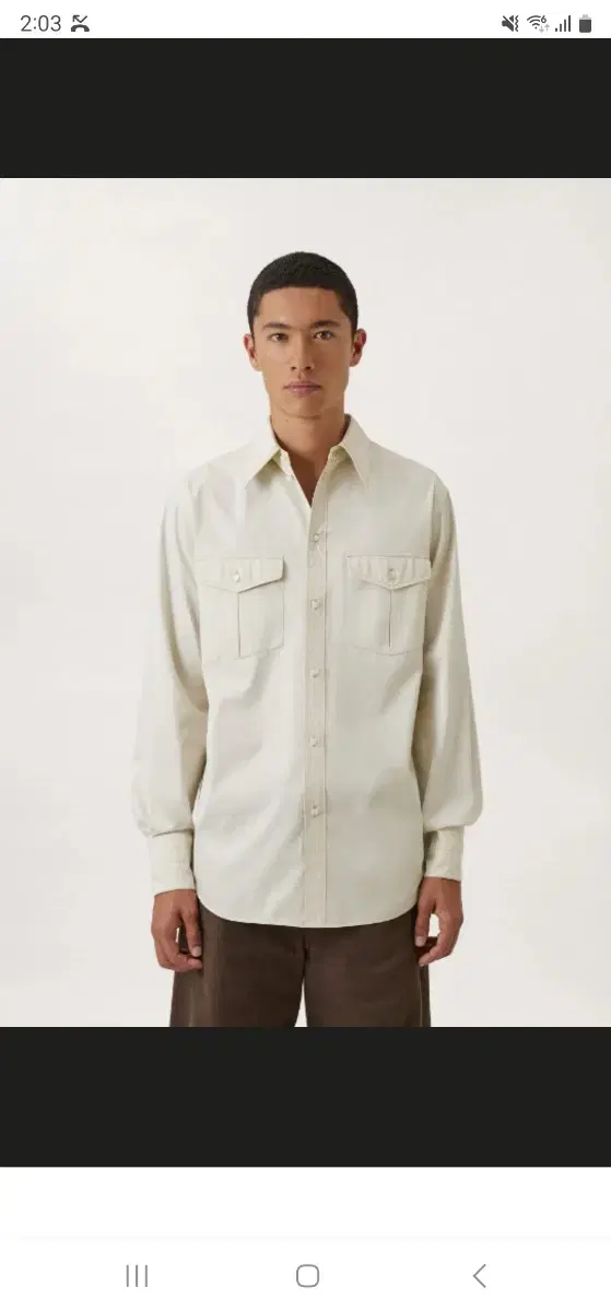 Lemaire western shirt creamy white size 48 for sale!(New)