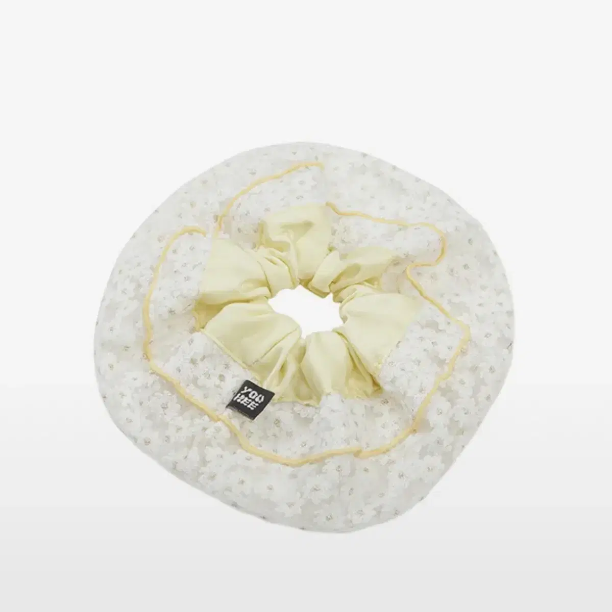 유희 스크런치 FLOWER SATIN SCRUNCHIE YELLOW