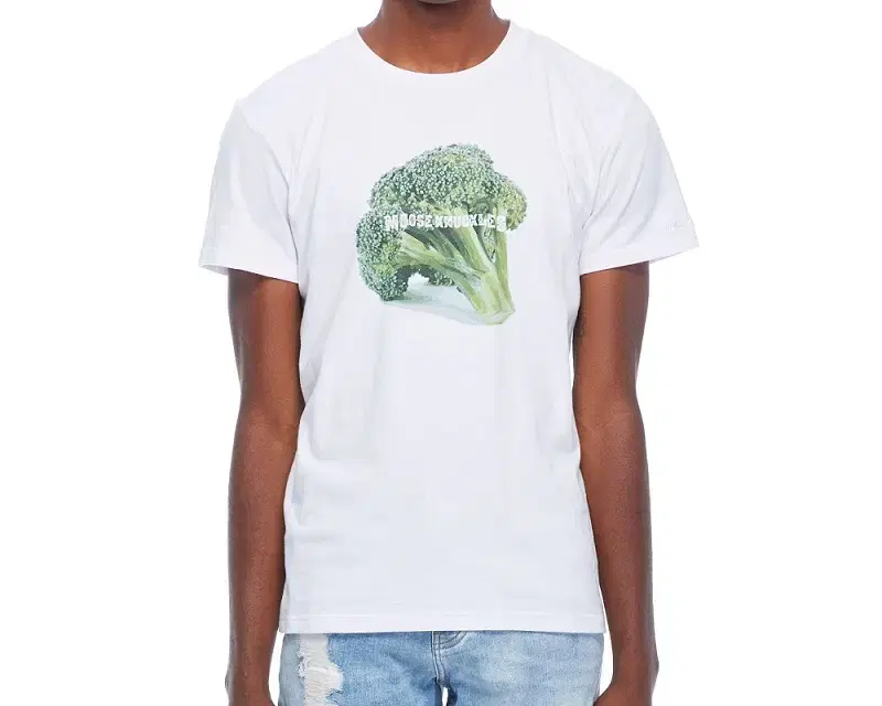 White Knuckle Broccoli Print Short Sleeve