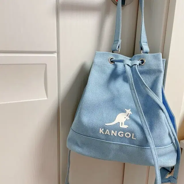 캉골 KANGOL 미니 복조리 토트백 블루