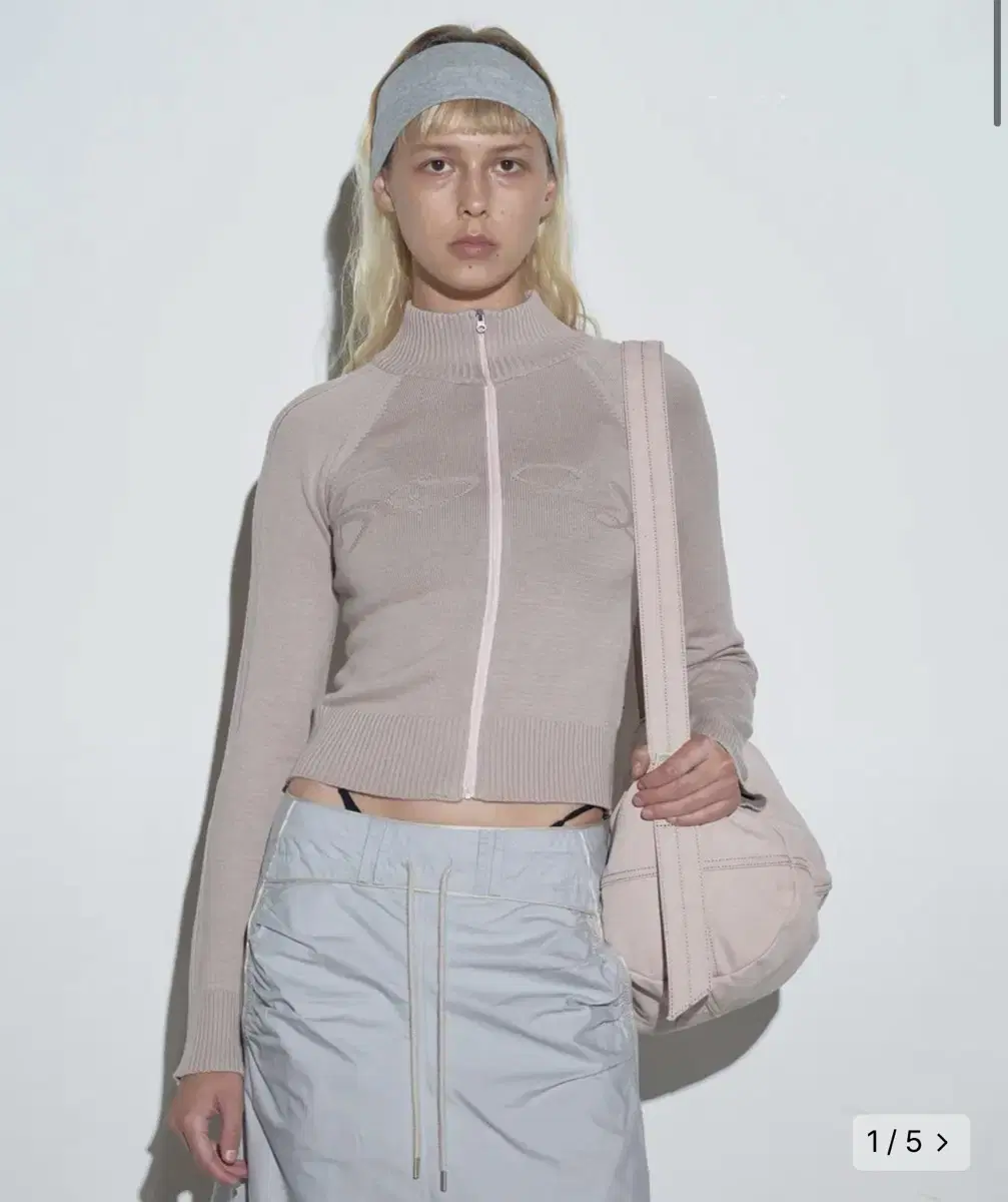 스컬프터 집업 져지 Holy Knit Zip-up Dusty Pink s