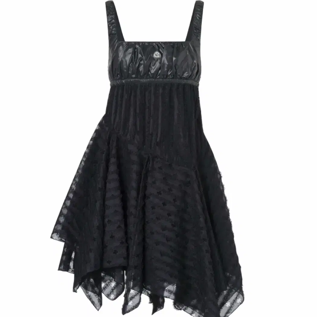 코이세이오 SQUARE NECK LACE DRESS BLACK