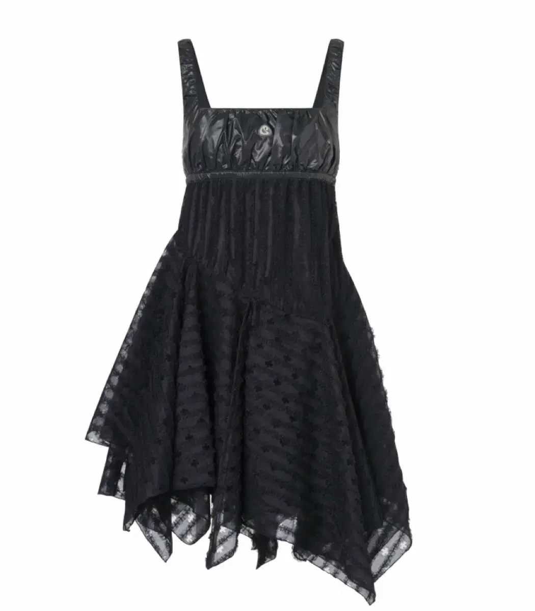 코이세이오 SQUARE NECK LACE DRESS BLACK