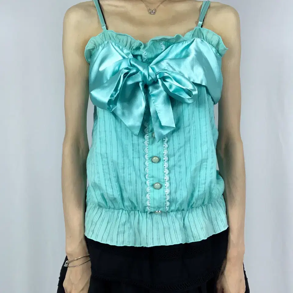 Lovely Mint Fairy Big Ribbon Sleeveless