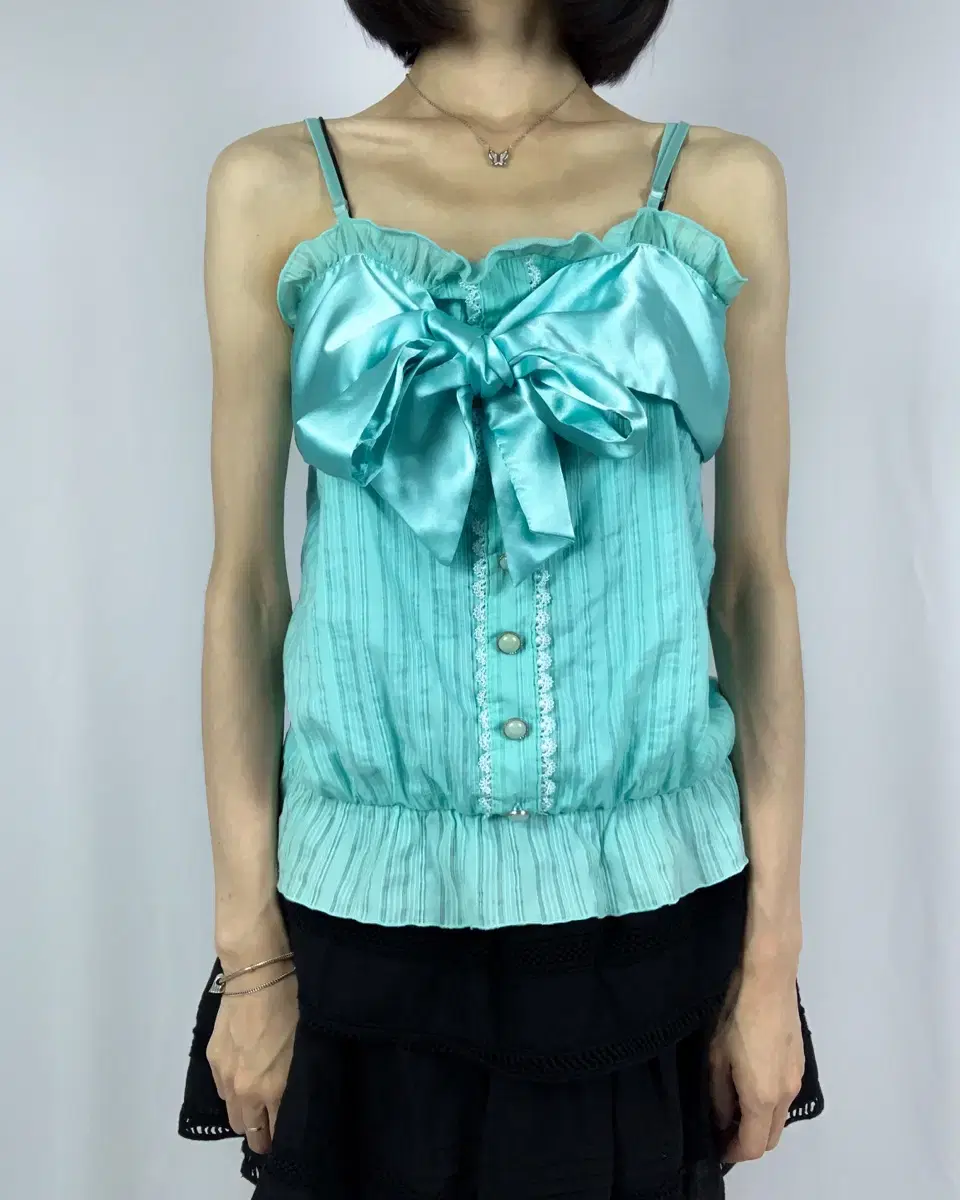 Lovely Mint Fairy Big Ribbon Sleeveless