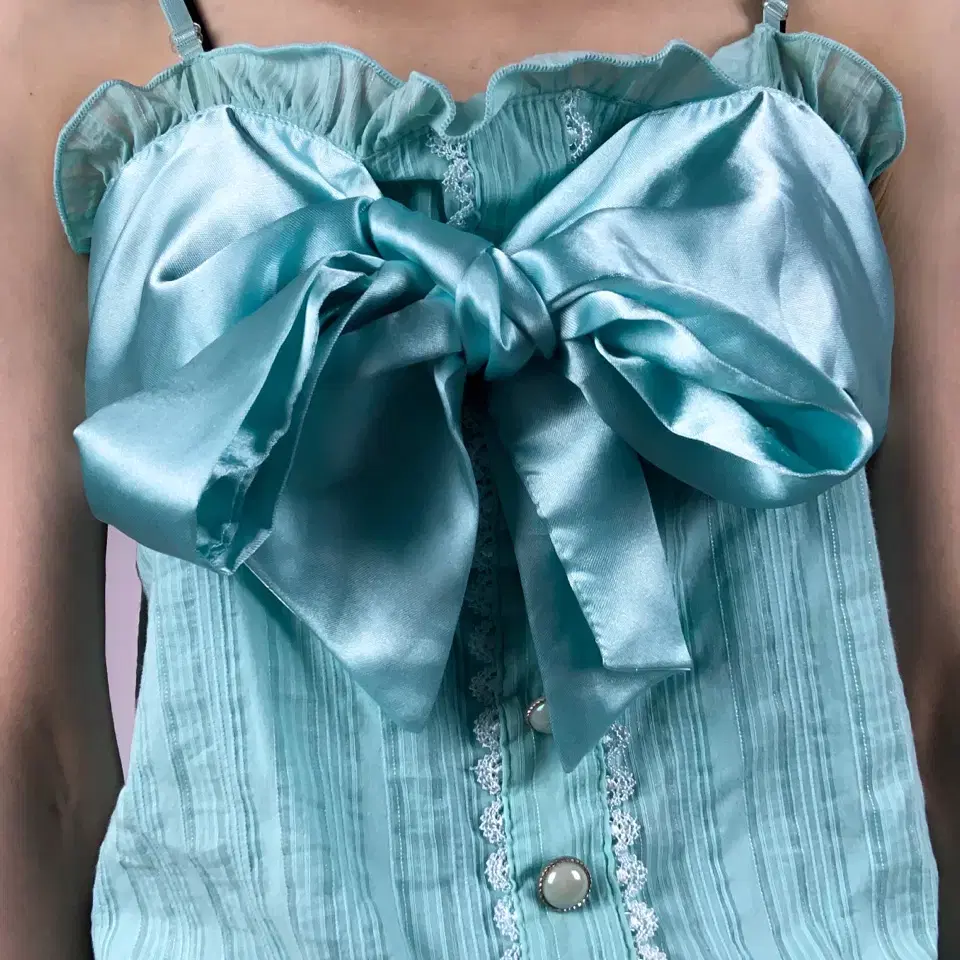 Lovely Mint Fairy Big Ribbon Sleeveless