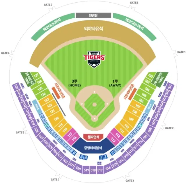 9월 15일 기아타이거즈 vs 키움히어로즈 1루 K8 4연석