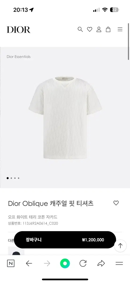 Dior Oblique 캐주얼 핏 티셔츠