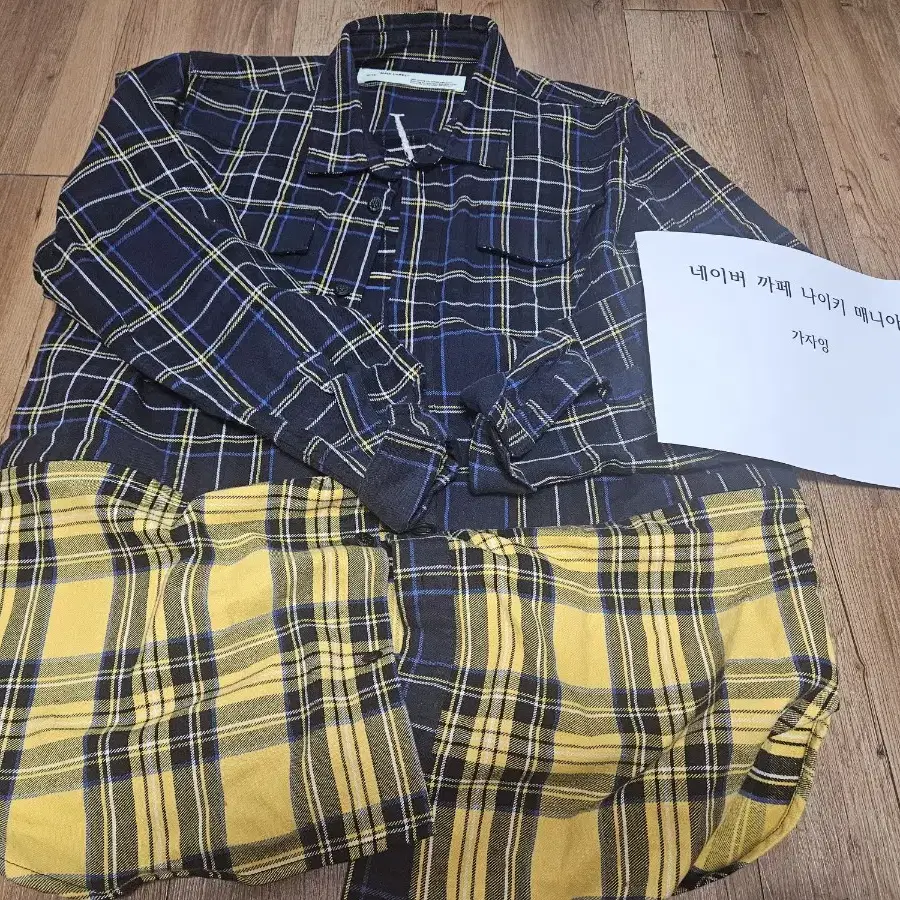 [L] 18SS 오프화이트 투톤 체크 셔츠