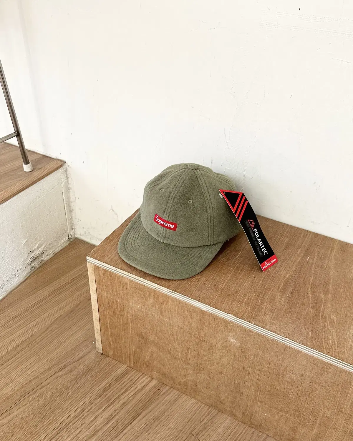 Supreme Green Polartec Small Box Panel Cap