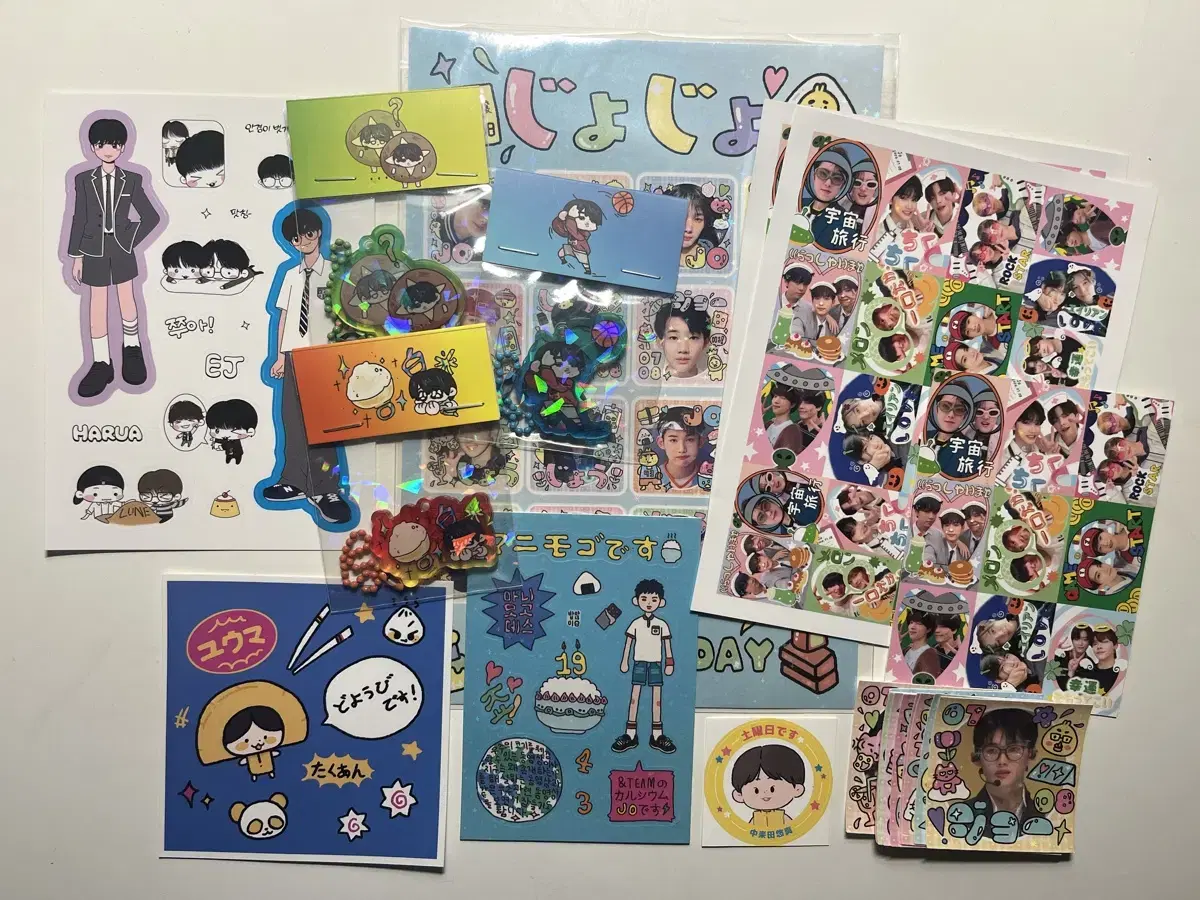 &team joe yuma ej harua group purikura sticker keyring unofficial goods wts