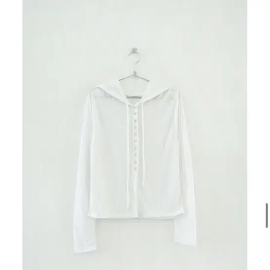 에프터먼데이 linen button hood cardigan 화이트