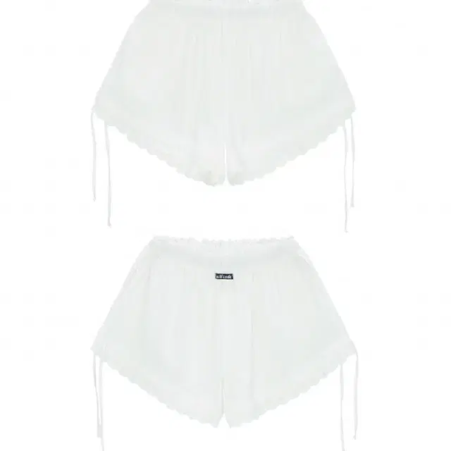 에즈이프캘리 RIBBON BALLOON SHORT PANTS WHITE