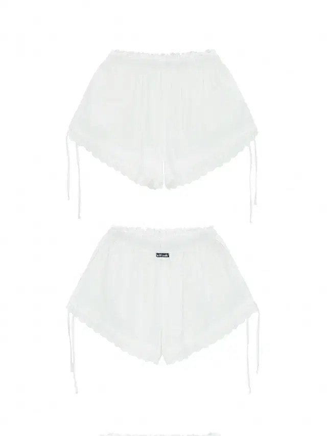 에즈이프캘리 RIBBON BALLOON SHORT PANTS WHITE